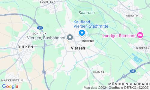 Ausschnitt der Weltkarte zu Viersen