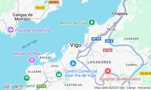 Ausschnitt der Weltkarte zu Vigo