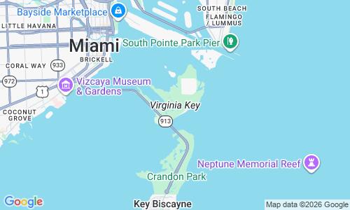 Ausschnitt der Weltkarte zu Virginia Key Beach