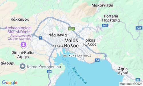 Ausschnitt der Weltkarte zu Volos