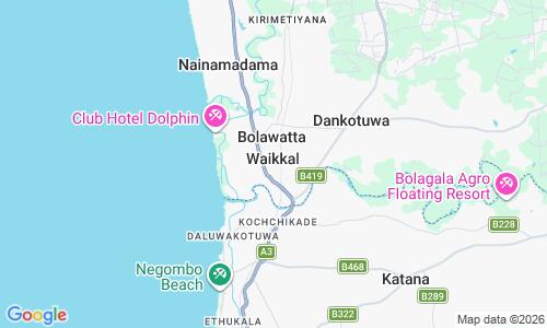 Ausschnitt der Weltkarte zu Waikkal Strand