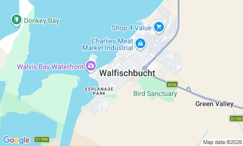 Ausschnitt der Weltkarte zu Walfischbucht Strand