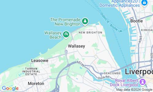 Ausschnitt der Weltkarte zu Wallasey