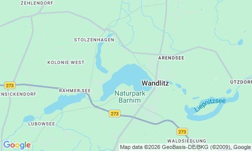 Ausschnitt der Weltkarte zu Wandlitzer See