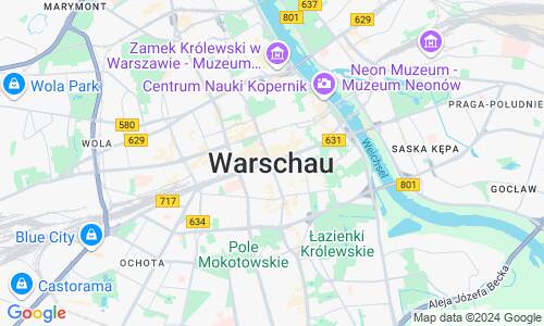 Ausschnitt der Weltkarte zu Warschau