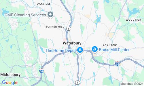 Ausschnitt der Weltkarte zu Waterbury