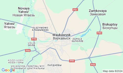 Ausschnitt der Weltkarte zu Waukawysk