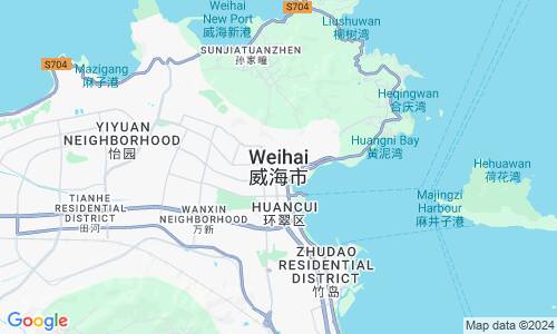 Ausschnitt der Weltkarte zu Weihai