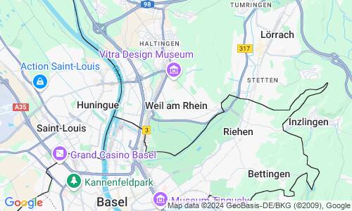 Ausschnitt der Weltkarte zu Weil am Rhein