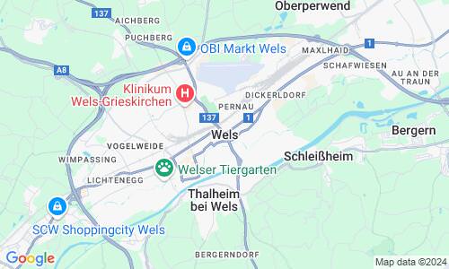 Ausschnitt der Weltkarte zu Wels