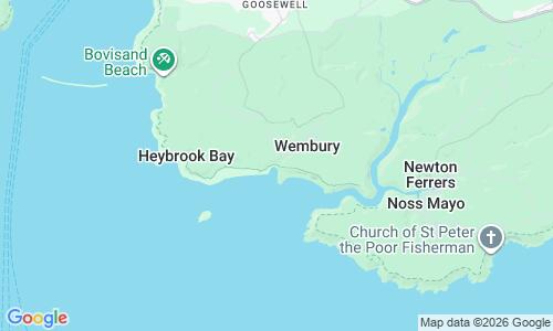 Ausschnitt der Weltkarte zu Wembury Beach
