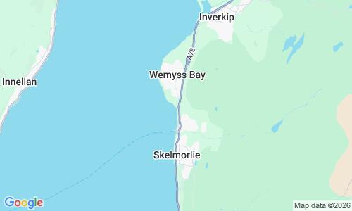 Ausschnitt der Weltkarte zu Wemyss Bay Beach