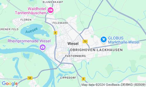 Ausschnitt der Weltkarte zu Wesel