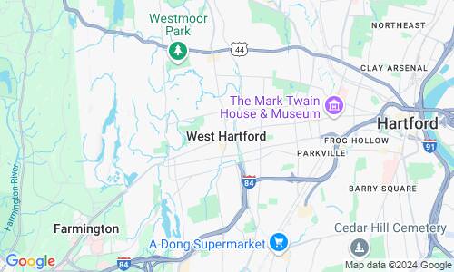 Ausschnitt der Weltkarte zu West Hartford