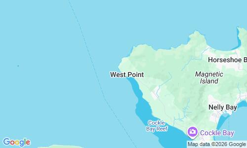 Ausschnitt der Weltkarte zu West Point Beach