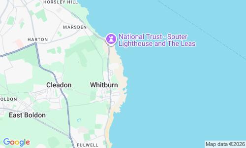 Ausschnitt der Weltkarte zu Whitburn Beach
