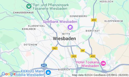 Ausschnitt der Weltkarte zu Wiesbaden