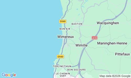 Ausschnitt der Weltkarte zu Wimereux Strand