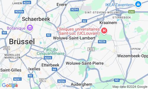 Ausschnitt der Weltkarte zu Woluwe-Saint-Lambert/Sint-Lambrechts-Woluwe
