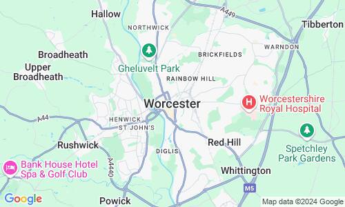 Ausschnitt der Weltkarte zu Worcester