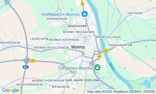 Ausschnitt der Weltkarte zu Worms