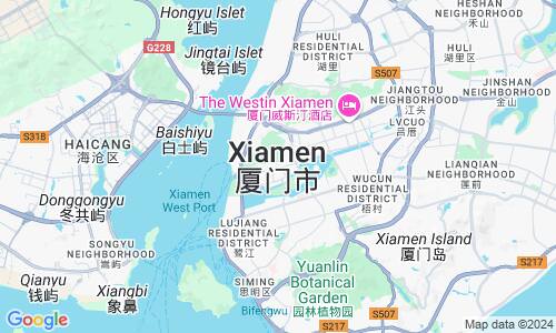 Ausschnitt der Weltkarte zu Xiamen