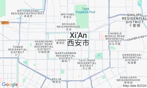 Ausschnitt der Weltkarte zu Xi'an