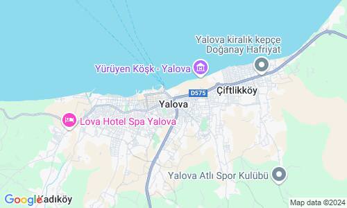 Ausschnitt der Weltkarte zu Yalova