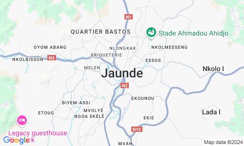 Ausschnitt der Weltkarte zu Yaoundé