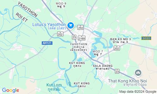 Ausschnitt der Weltkarte zu Yasothon