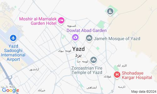 Ausschnitt der Weltkarte zu Yazd