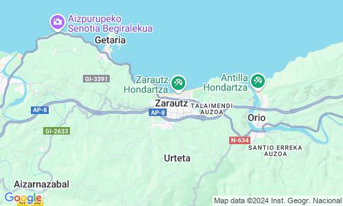 Ausschnitt der Weltkarte zu Zarautz