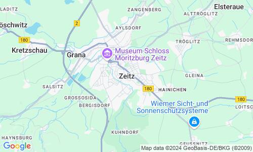 Ausschnitt der Weltkarte zu Zeitz