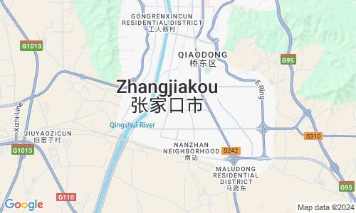 Ausschnitt der Weltkarte zu Zhangjiakou