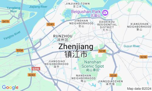 Ausschnit der Weltkarte zu Zhenjiang