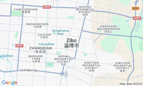 Ausschnitt der Weltkarte zu Zibo